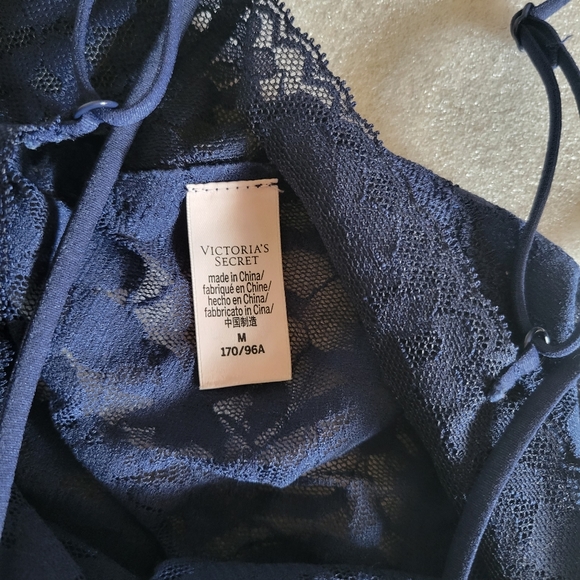 Victoria’s Secret Babydoll Lingerie Top Navy Blue Size Medium. - Picture 3 of 3